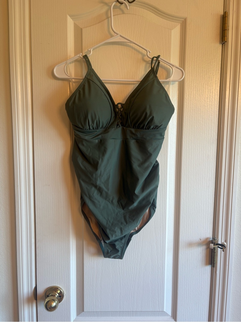 A Pea in the Pod Olive Green Maternity One-Piece Swimsuit